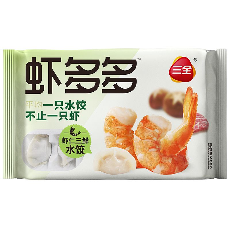 三全虾多多虾仁三鲜水饺400g/袋
