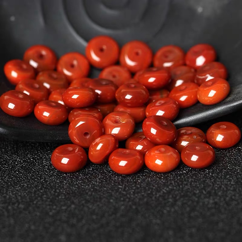 南红卡8*4隔片一片川料瓦西火焰纹配饰