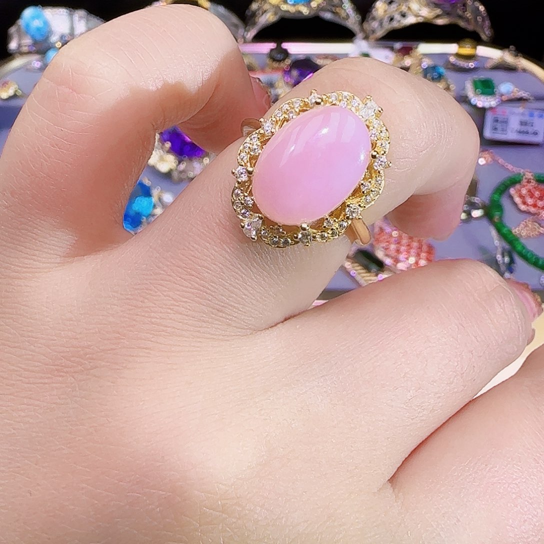 蛋白石银S925镶嵌戒指