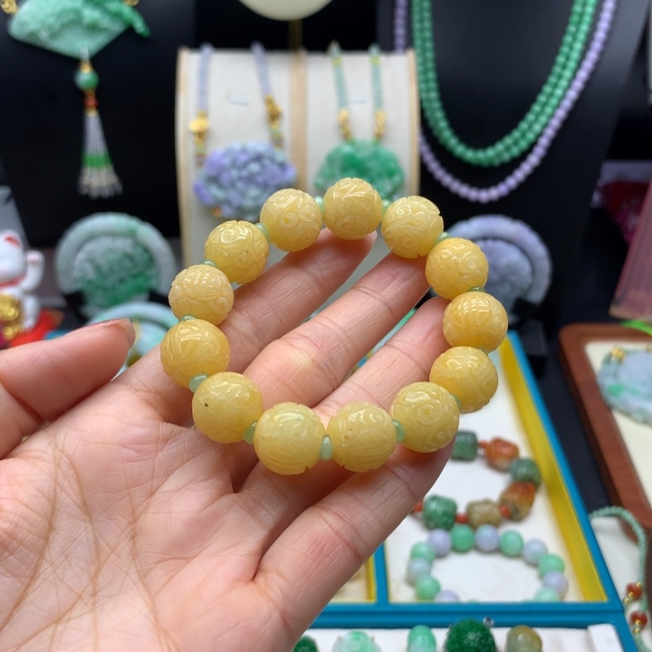 未镶嵌手链翡翠黄翡手串