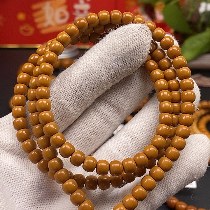 会***鱼橄榄核手串6.0老挝核尖极限弧108微白微缩尺