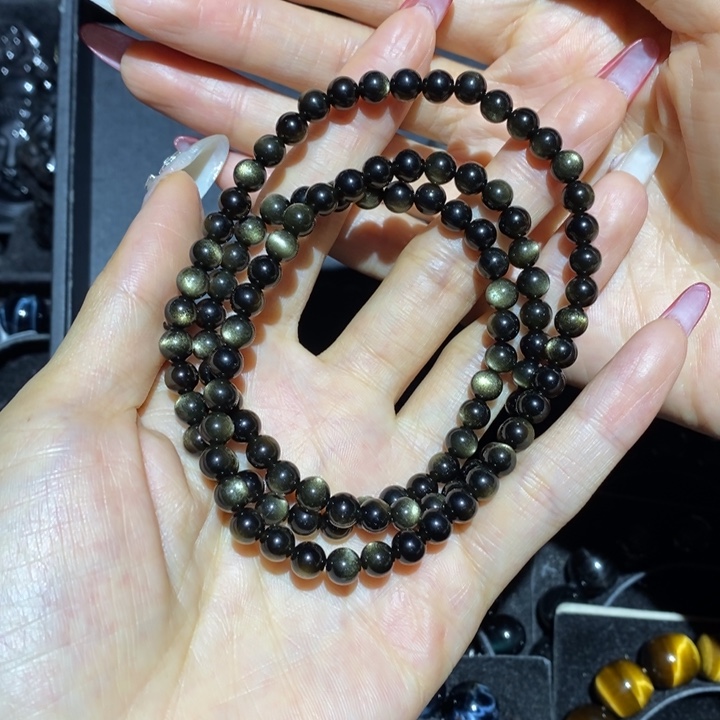 黑曜岩手链未镶嵌文*