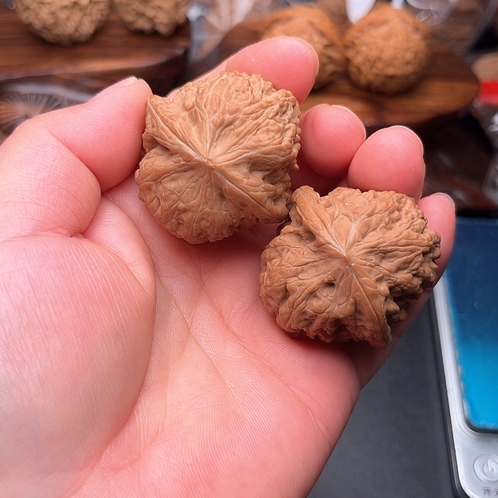 桃核把件核桃平谷凹底