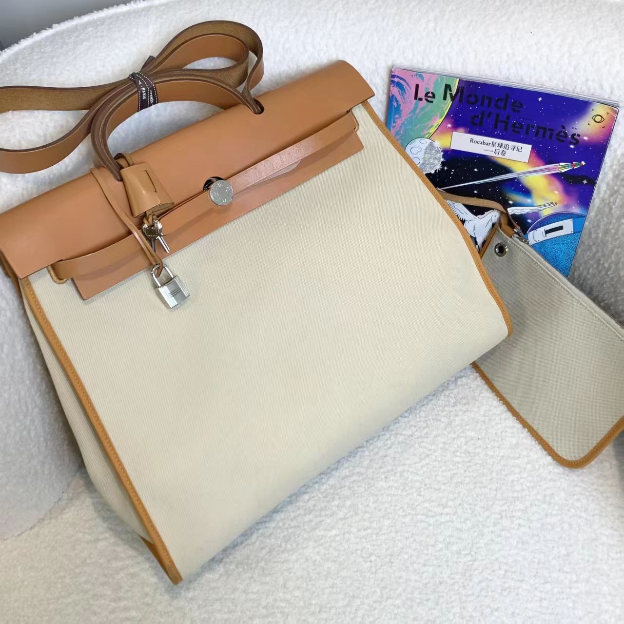99新 Hermes/爱马仕 壹臻/冰川白银扣herbag39 93166897