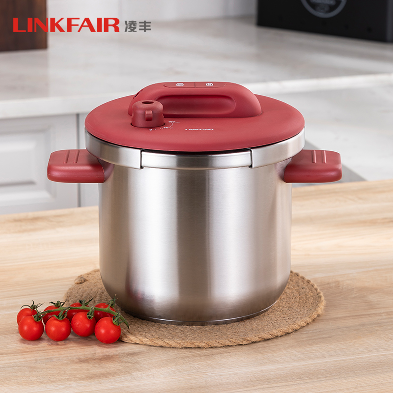 LINKFAIR/凌丰不锈钢高压锅燃气防爆压力锅家用加厚7升大容量烹饪