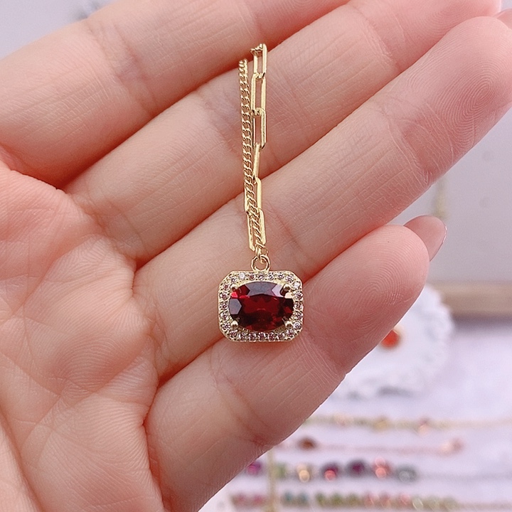 石榴石颈饰银S925镶嵌