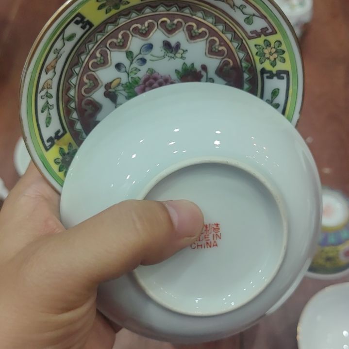 瓷三多碟子一对直径10