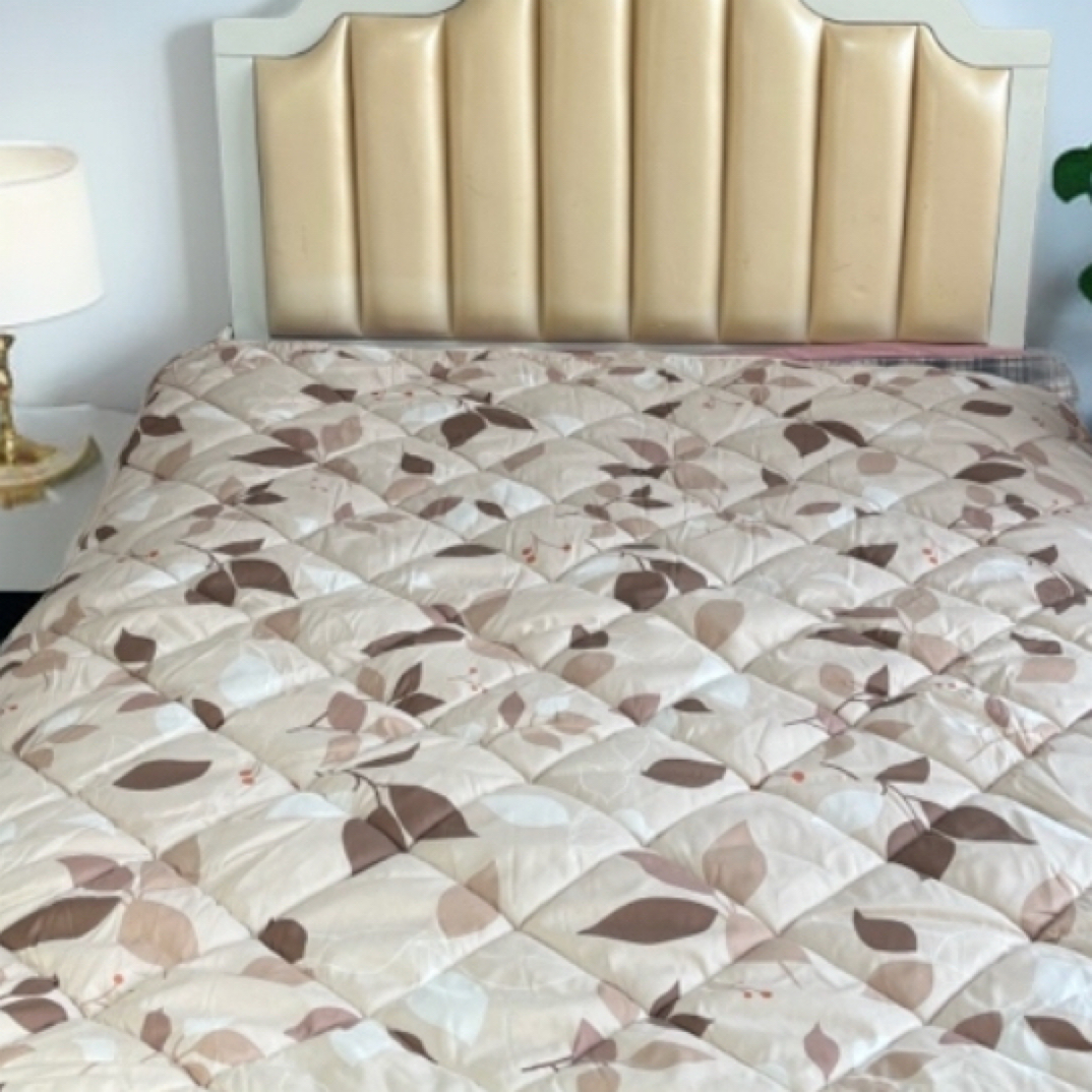 外贸超品质卡其叶子加厚款双面床垫约90*200微瑕