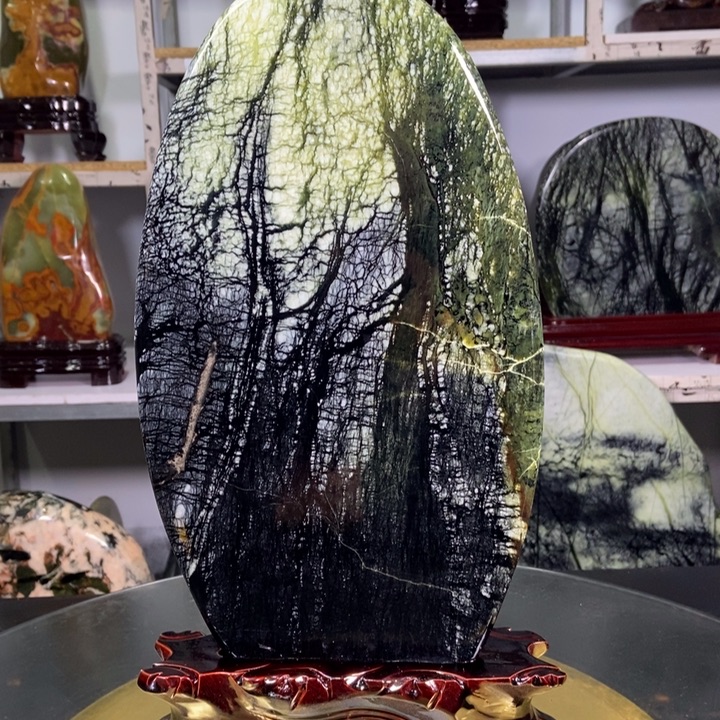 桦***钢石材玉树石摆件家居装饰