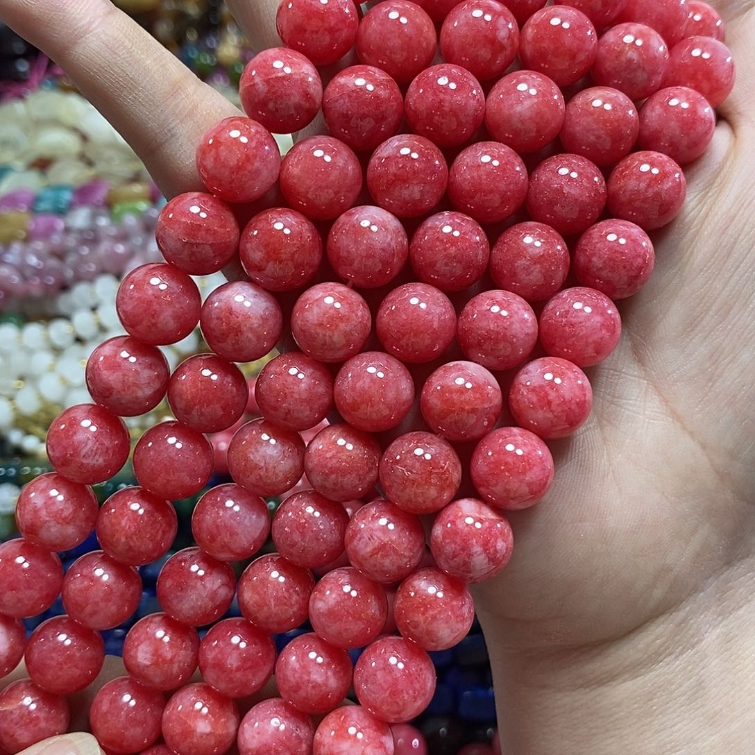 玛瑙/玉髓未镶嵌珠宝半成品桃花玉