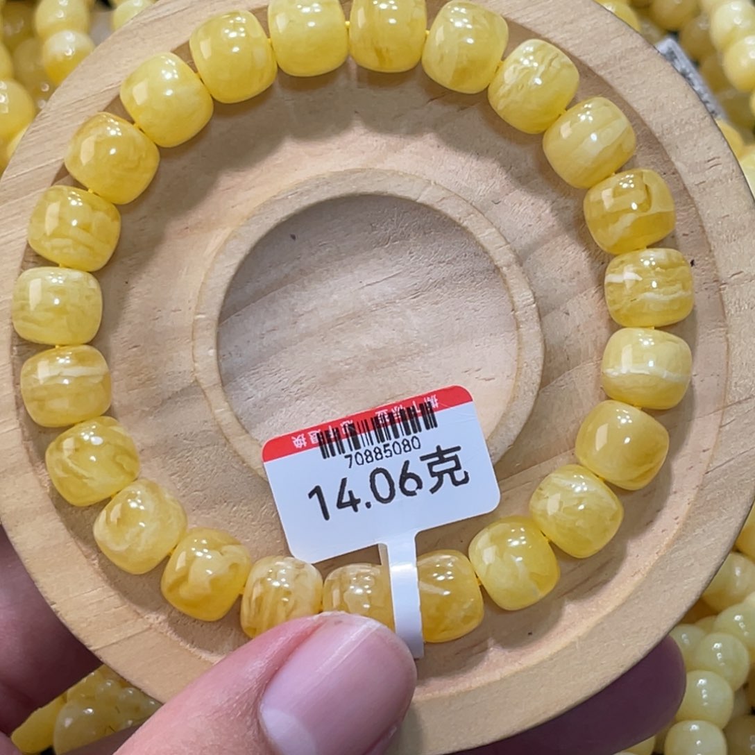 蜜蜡手链未镶嵌經***煭蜜蜡