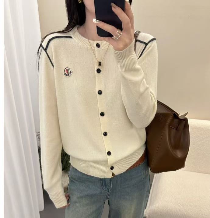 深圳南油秋冬py百搭毛针织衫毛衫法式拼接开衫女装女开衫