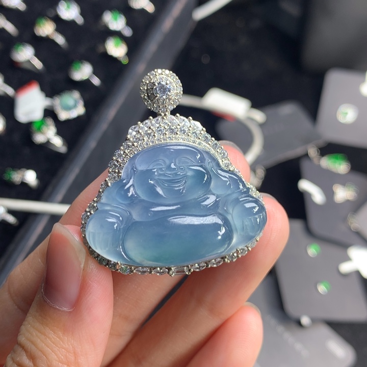 【闪购商品】翡翠吊坠(不含链)银S925镶嵌天然翡翠