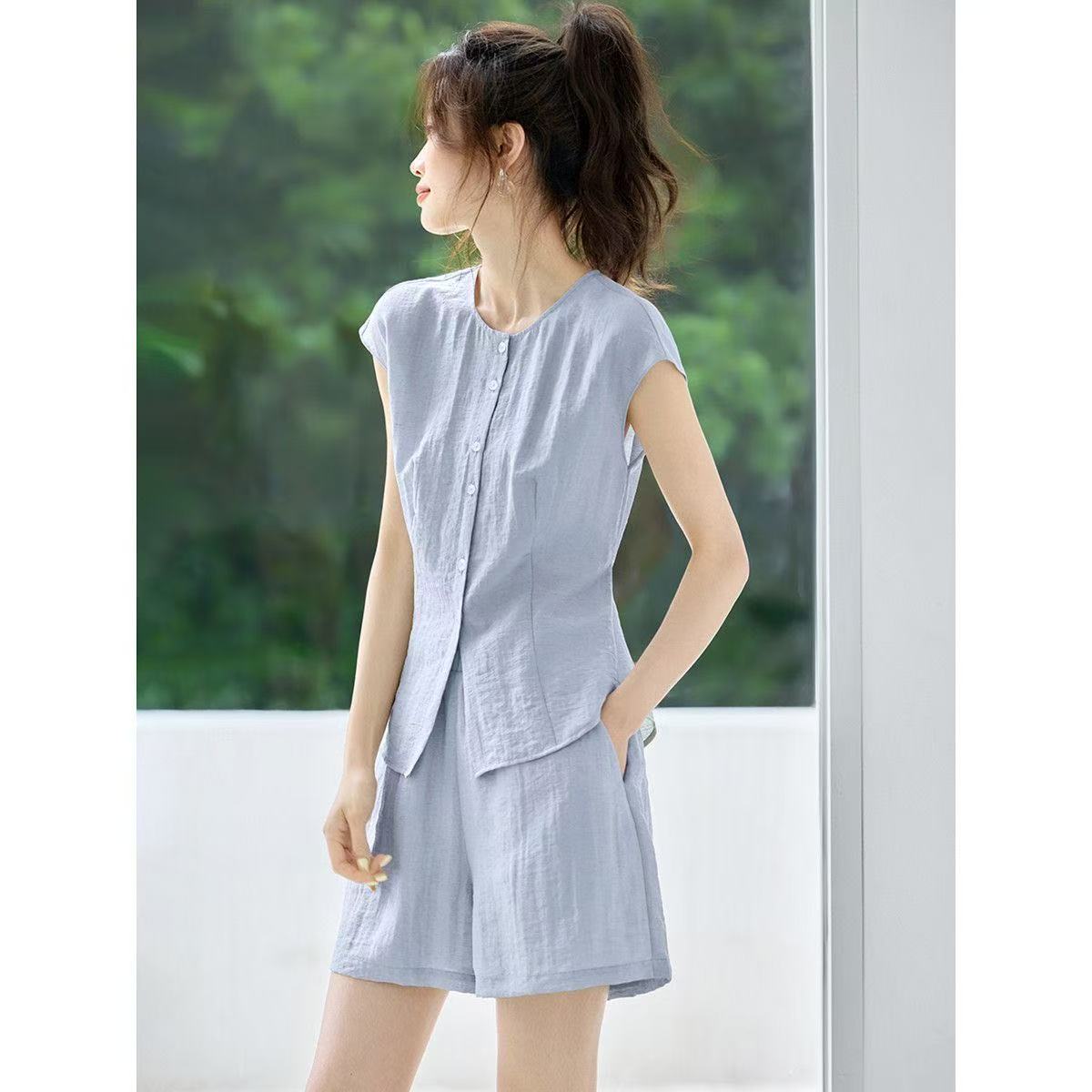 极简风法式通勤风时尚套装西装无袖刺绣新中式运动风休闲2699