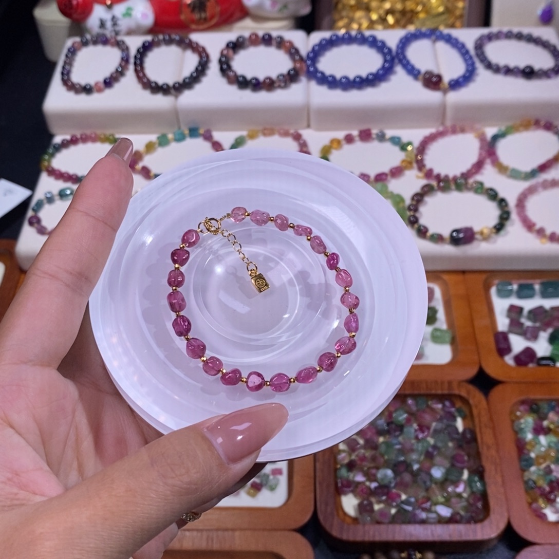 手链碧玺未镶嵌碧玺糖豆