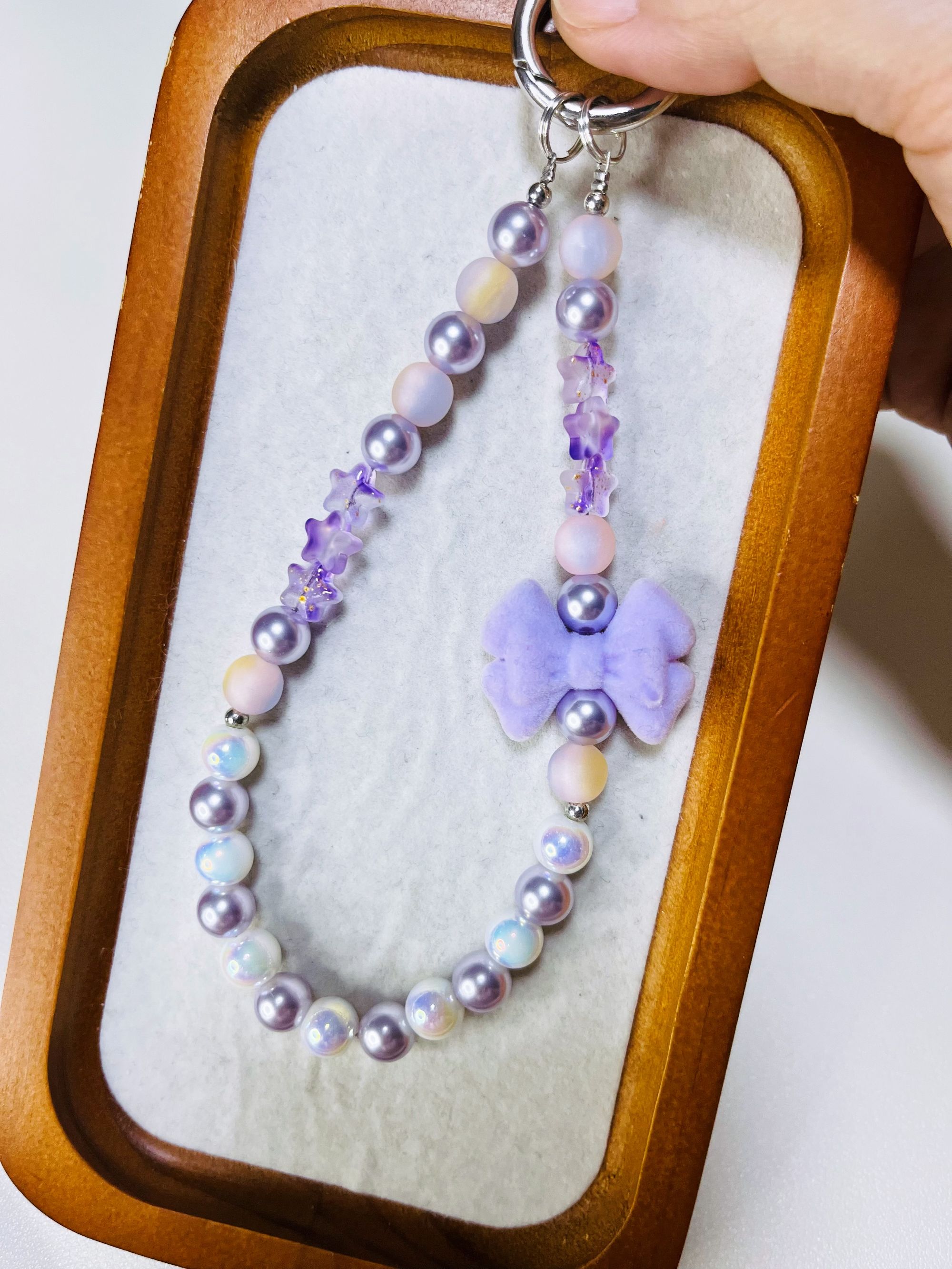 星月蝴蝶-橙也创意手工DIY手机链