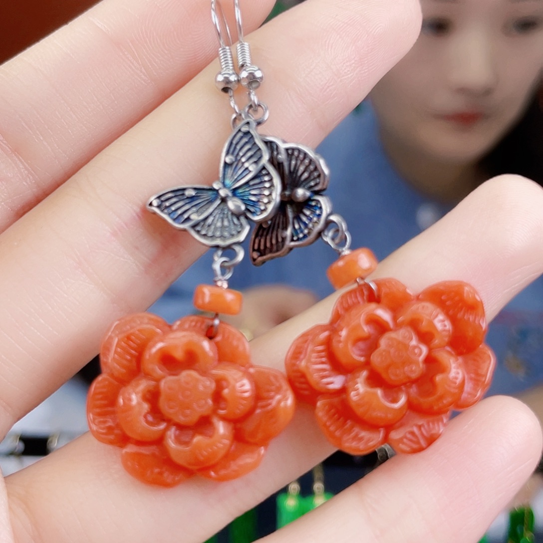 翡翠未镶嵌耳饰饰品