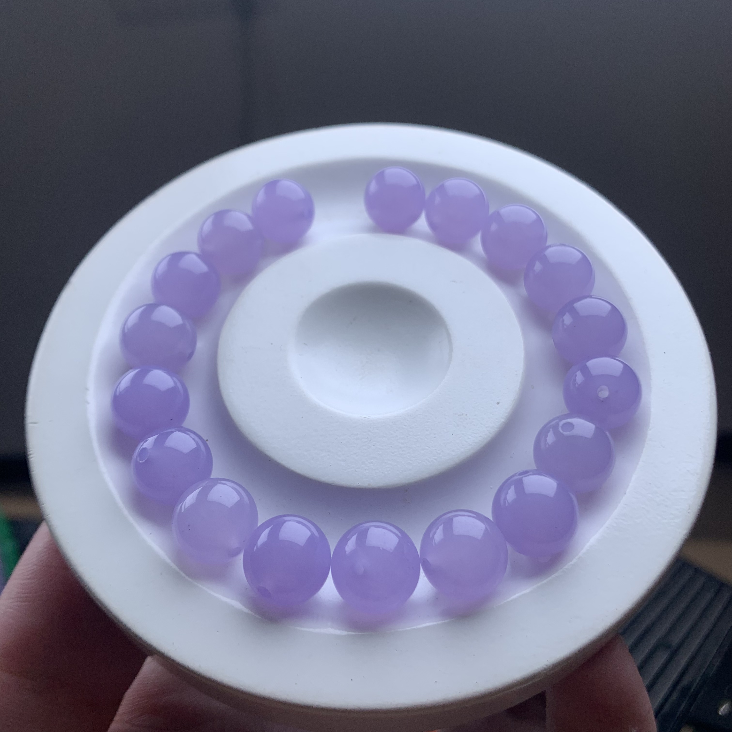 10mm 天然缅甸A货翡翠 茄紫单珠 多样性发货其一