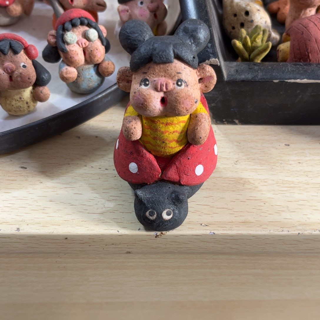 泥塑古镇炻陶花盆