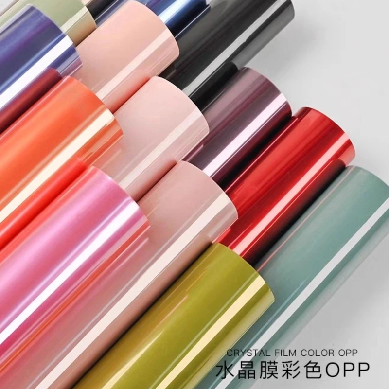 【王大拿推荐】正品水晶加厚opp卷琉璃彩果冻膜花店透明加厚玻璃纸