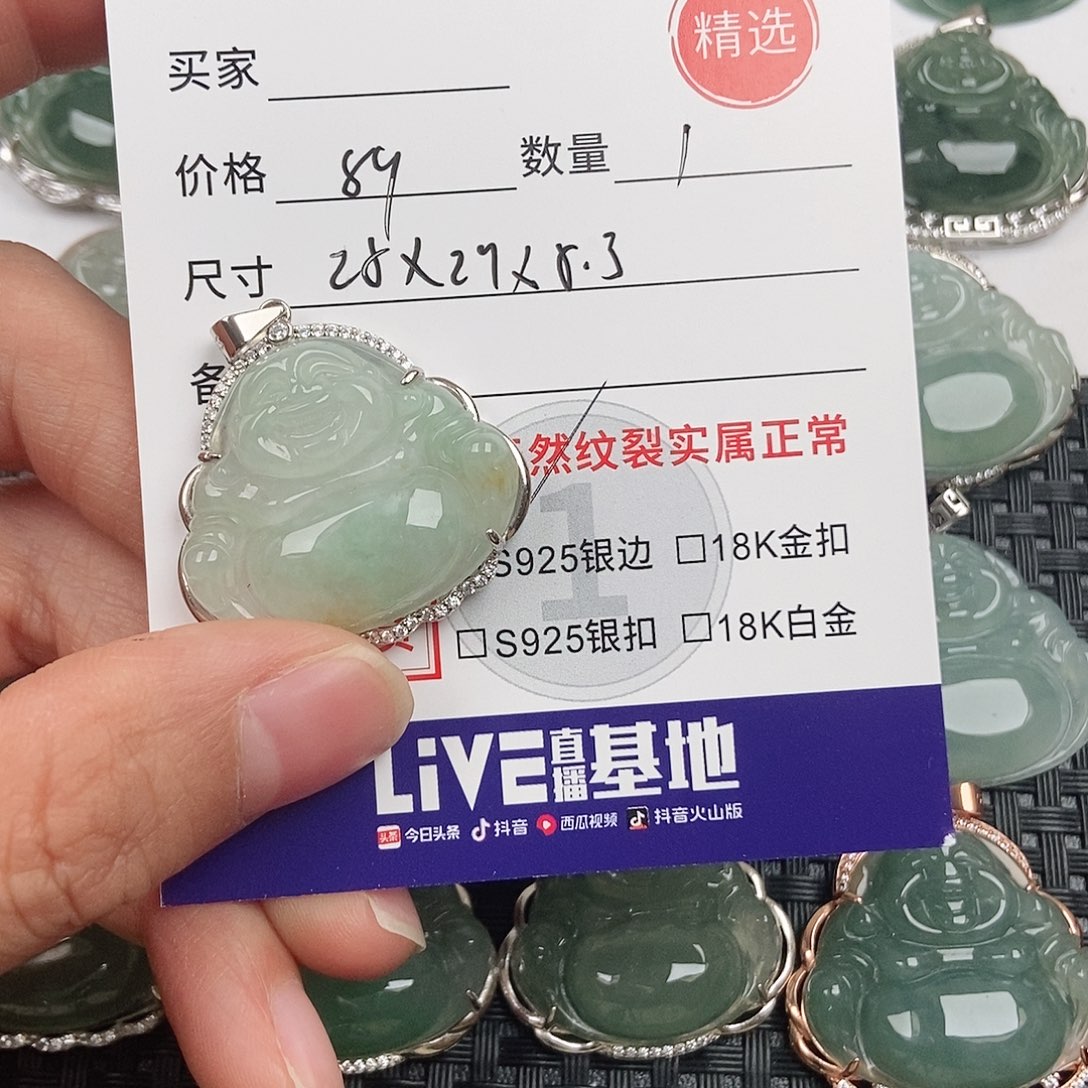 翡翠银S925镶嵌颈饰