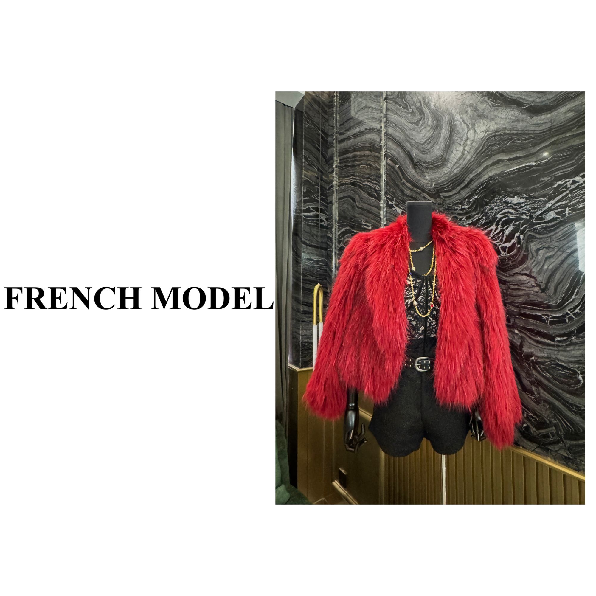 法模FRENCH MODEL . 2024冬季双面编织轻奢短草外套女装 40170663