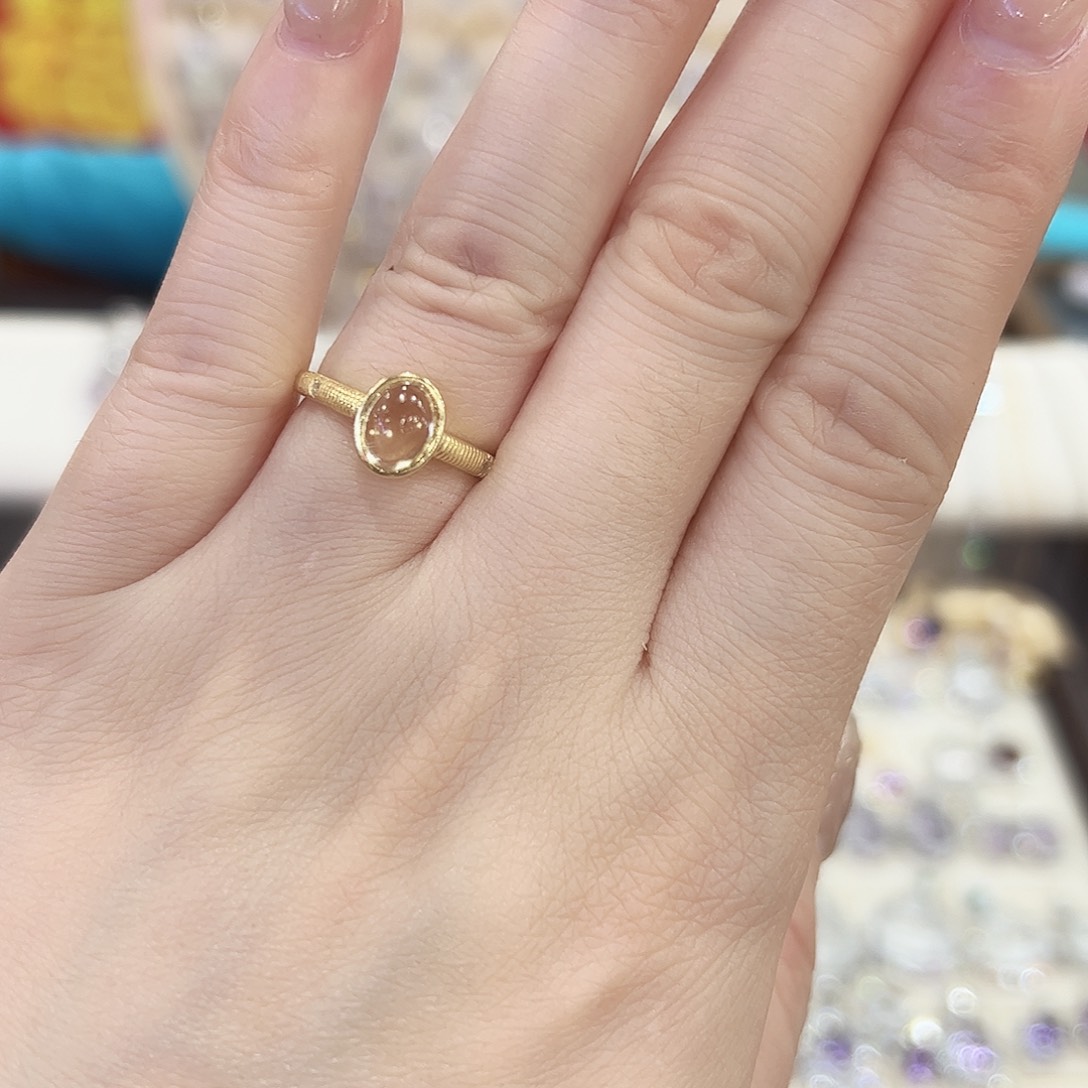 银S925镀金镶嵌黄晶戒指