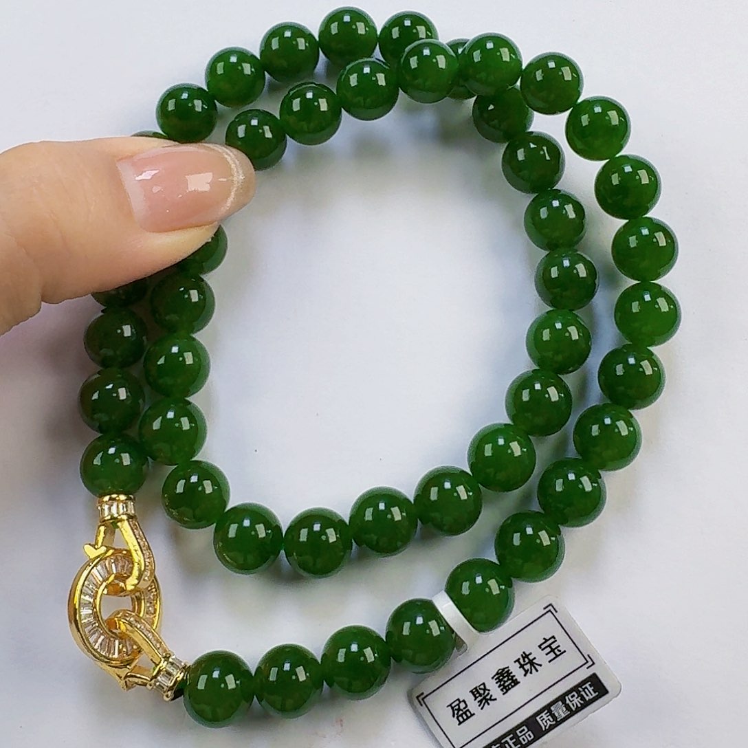 颈饰未镶嵌和田玉（碧玉）桃**夭