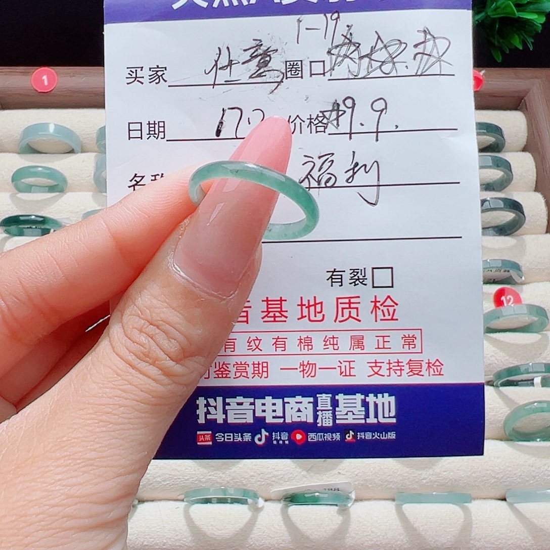 翡翠未镶嵌戒指天然