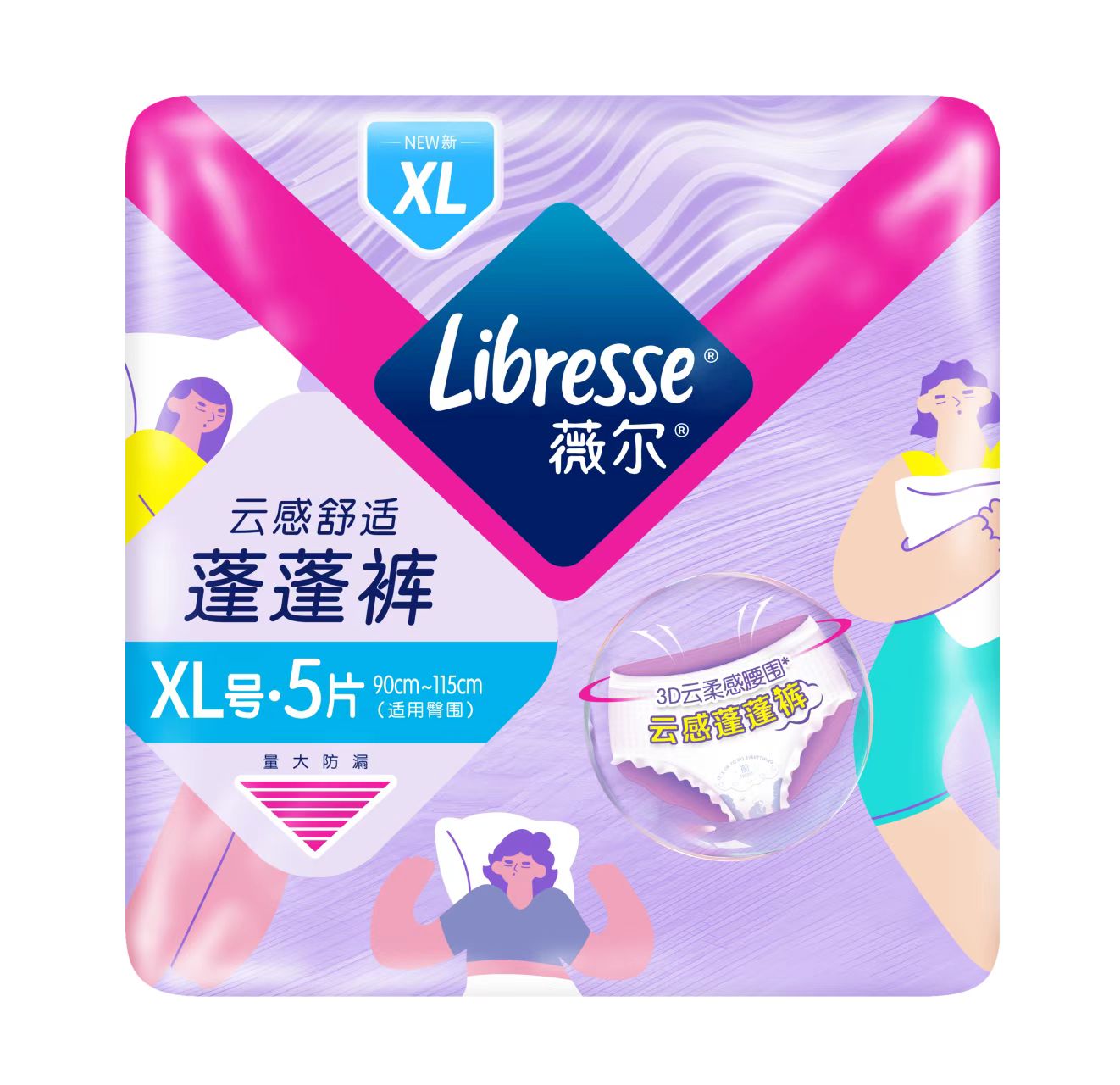 安睡裤超薄透气柔软亲肤动态防漏云感蓬蓬裤夜用姨妈裤