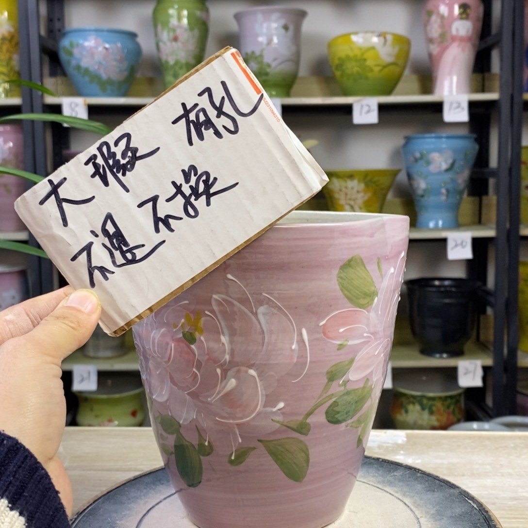 景德镇手工手绘陶瓷花盆