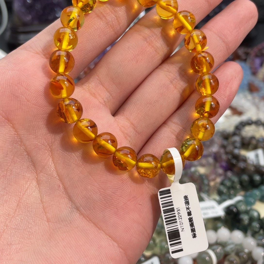 ʕ***˔琥珀未镶嵌手链8mm