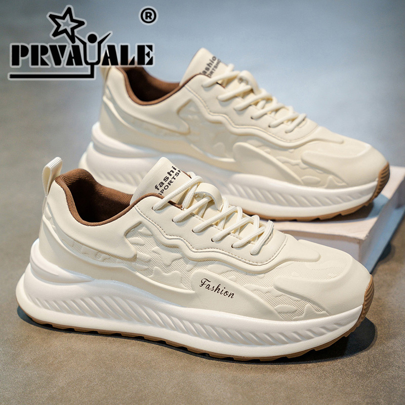 【裴罗尔】男鞋秋季2025新款增高休闲运动跑步潮鞋男皮面男士老爹鞋