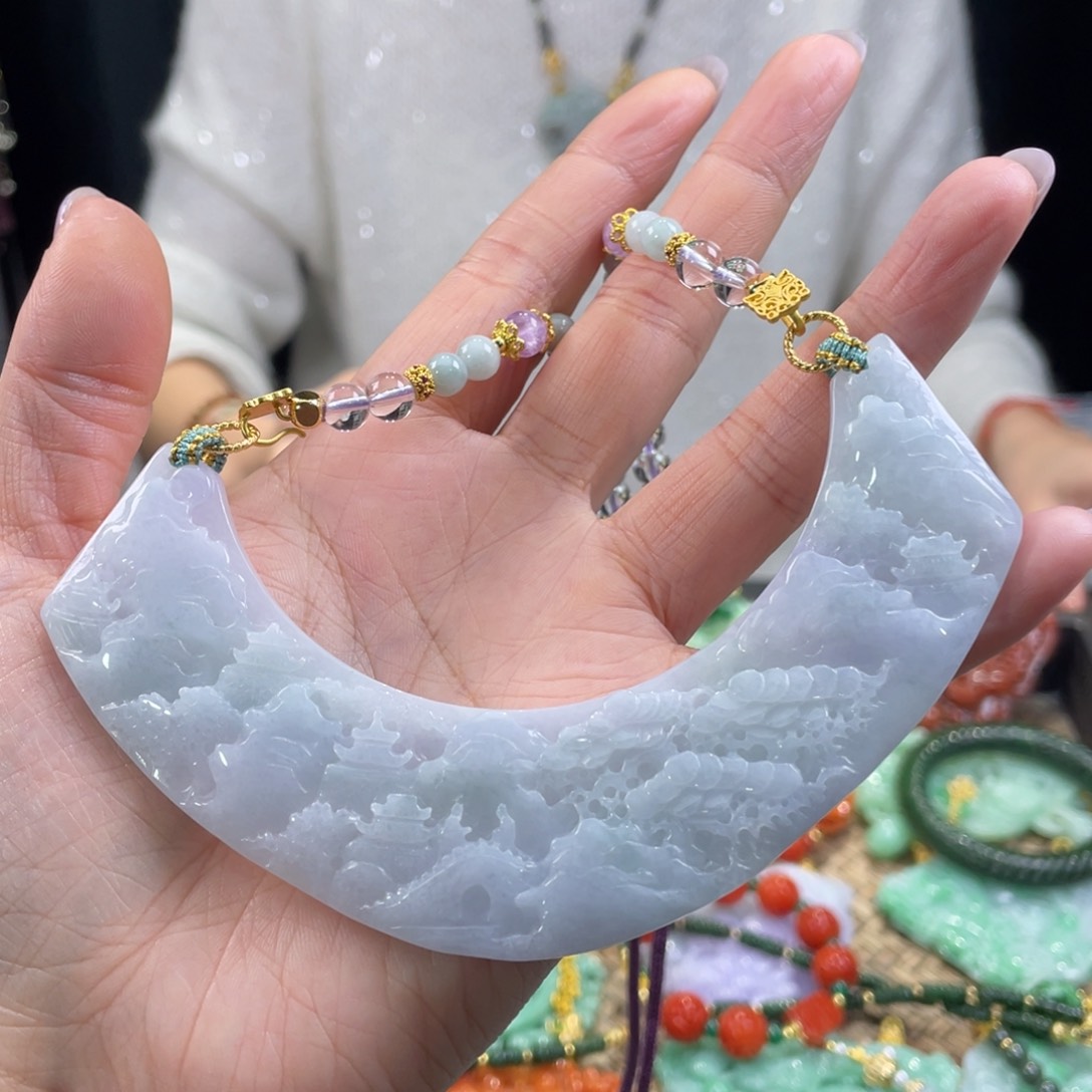 翡翠颈饰未镶嵌代编织