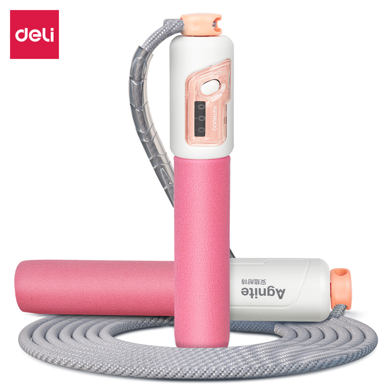 安格耐特F4003粉/蓝-双向机械计数跳绳(棉绳) 