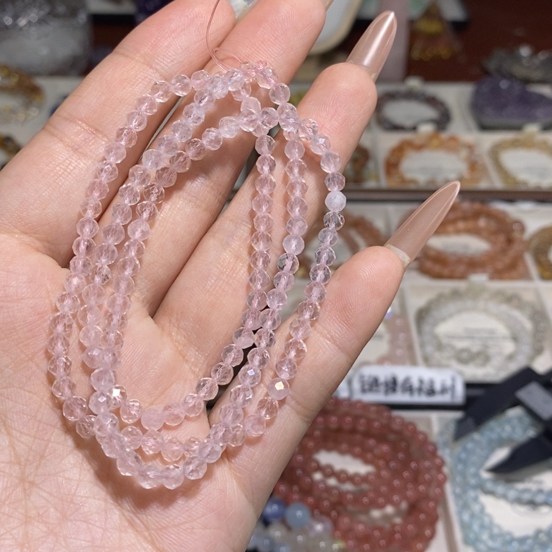 水晶手串未镶嵌粉晶