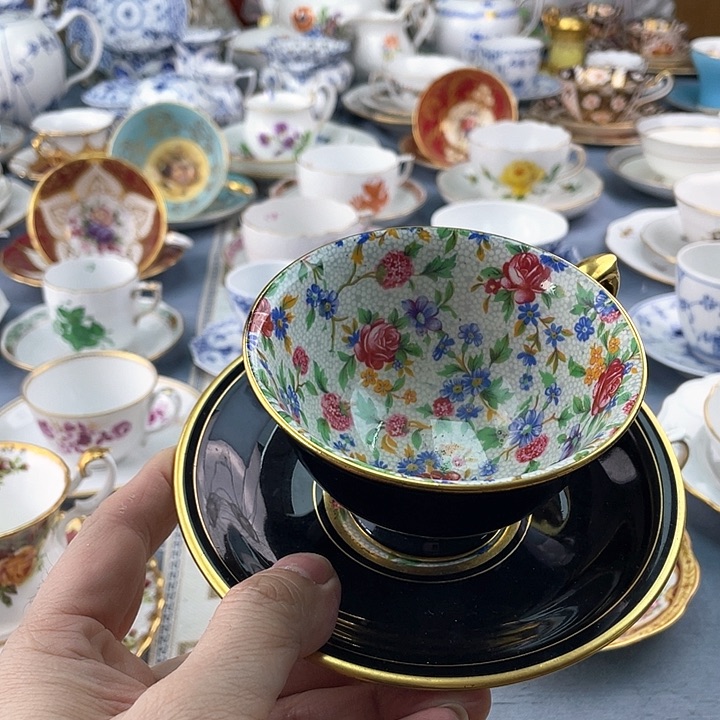 中古海外欧瓷盘盘子小房子