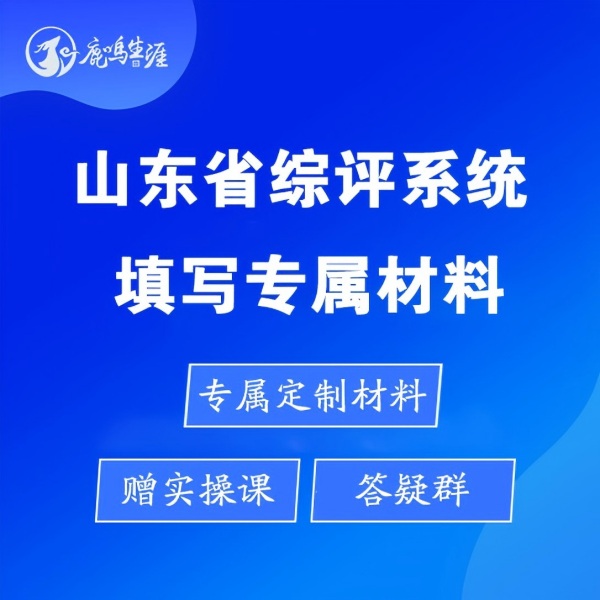 山东省综评系统：专属定制材料（电子）+答疑群【增14节实操课】