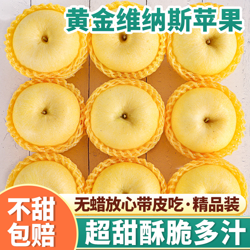 【平台补贴】正宗烟台黄金维纳斯苹果4.5斤小果带果绣 脆甜新鲜黄金维纳斯