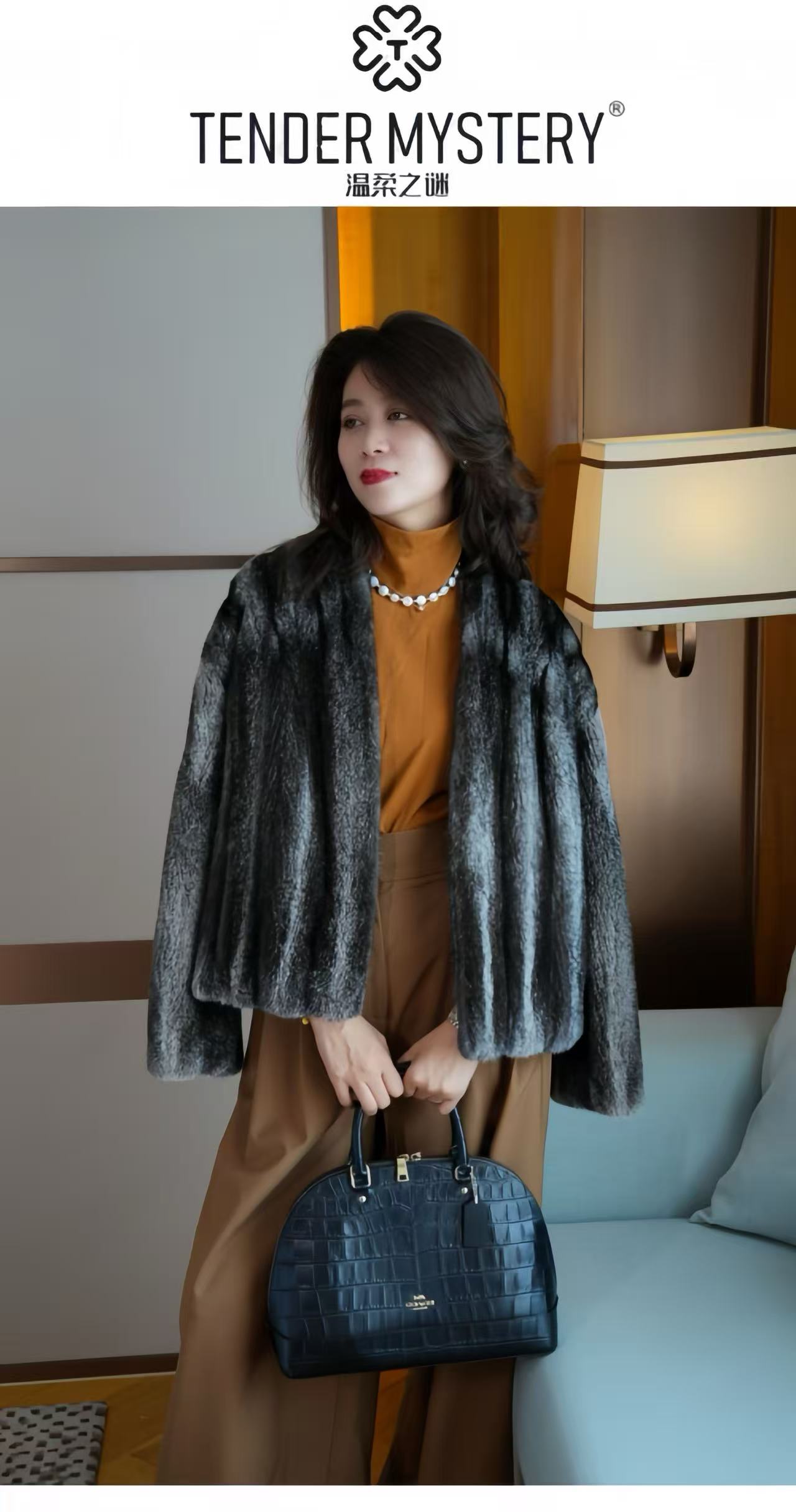 TM·温柔之谜【繁花星辰】V领进口水貂貂皮大衣