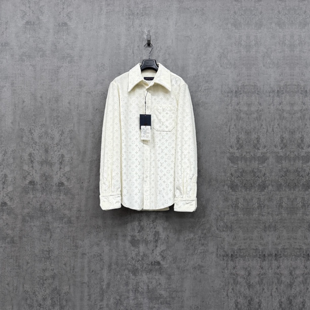 未使用 LouisVuitton/路易威登 Lv重磅立体满Logo衬衫/SK358/XL码