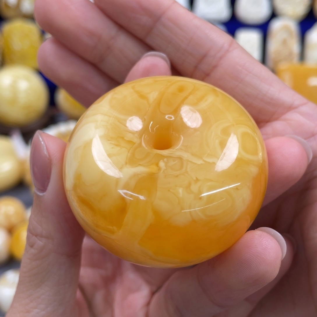 蜜蜡裸石未镶嵌琥珀蜜蜡扣子