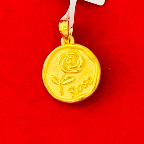 【莹莹专享】足金999饰品 玫瑰花牌吊坠 GP 2.46