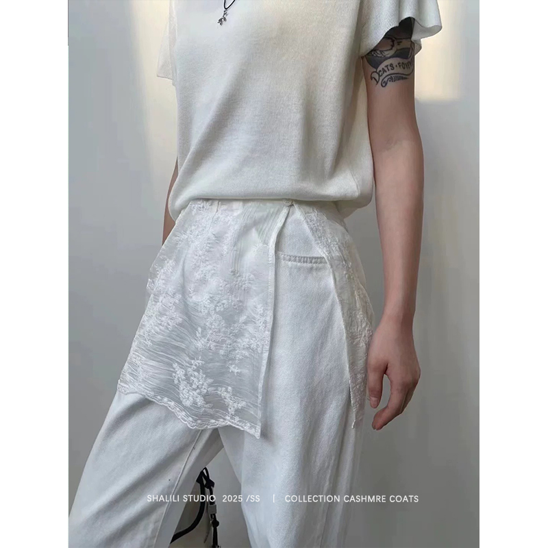 ShaLL. ’ 春拂 早春重工小众罩裙韩系百搭蕾丝屁裙屁帘 C25PQ01