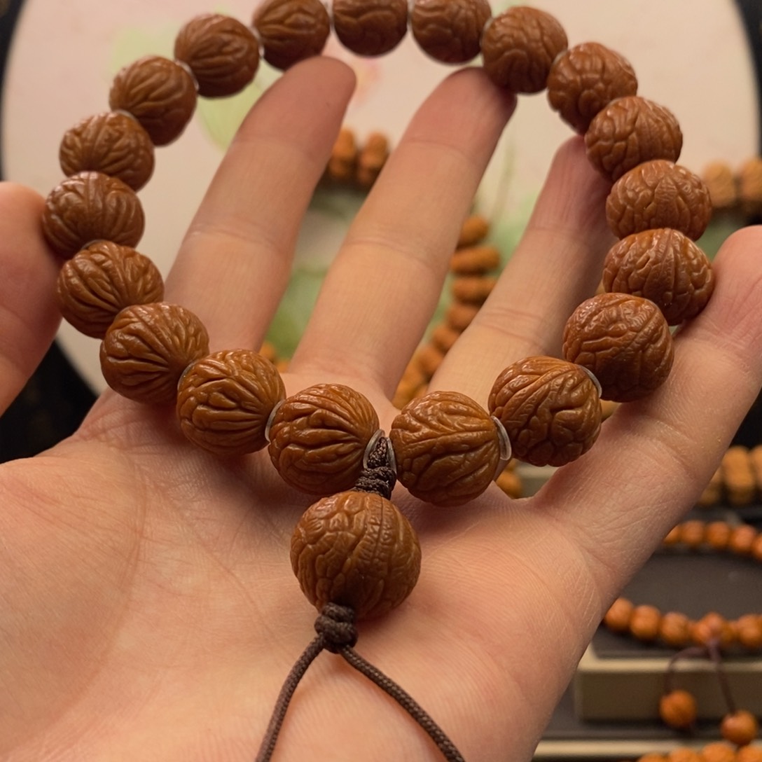 桃核手串白*炮16龙鳞仿古