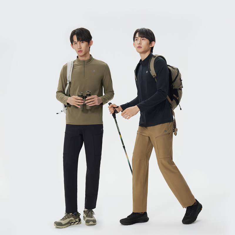 KOLON SPORT可隆秋冬新款T恤S-Functional男士半拉链长袖内搭