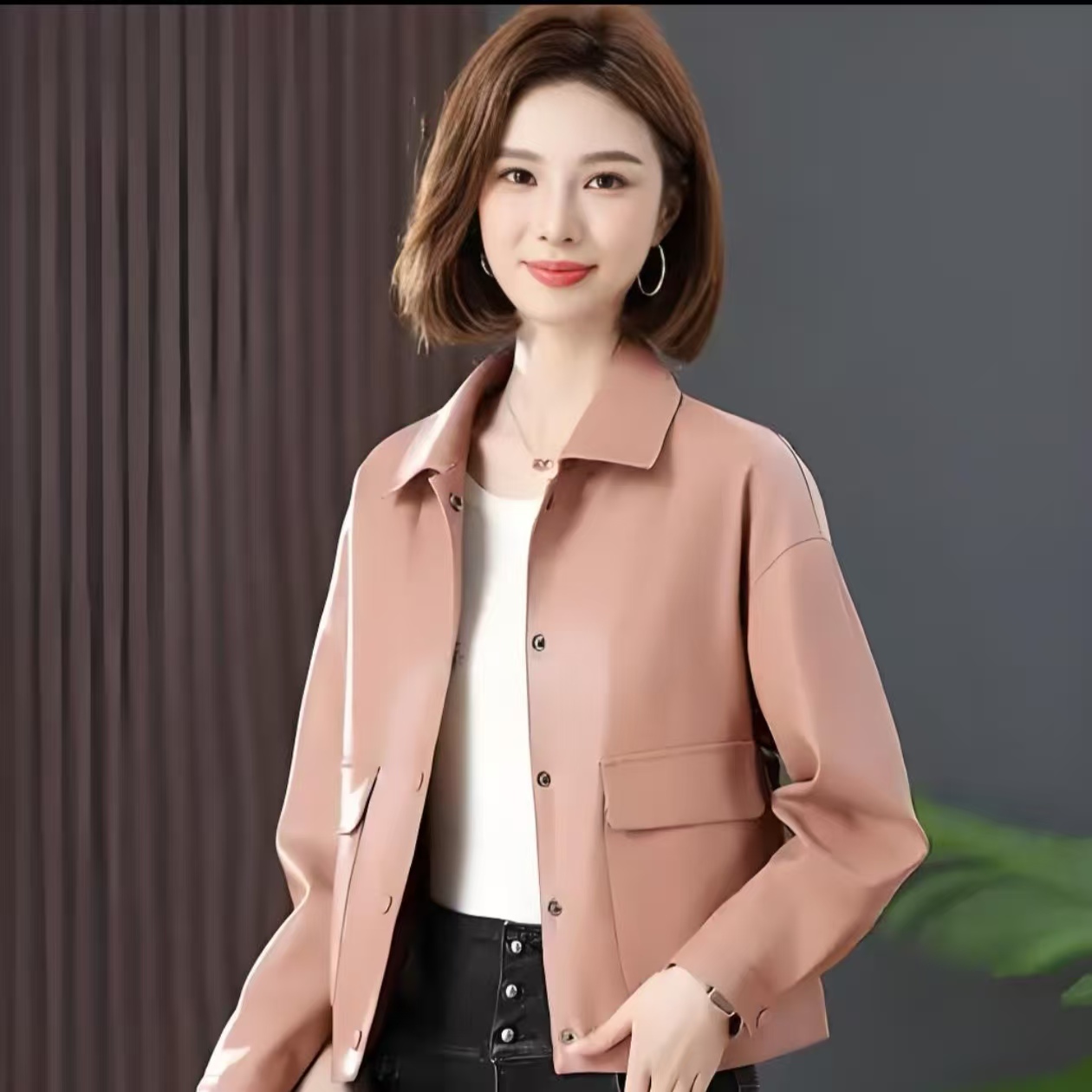 秋季短款时尚短款皮衣女士上衣（已直播间款式为准）