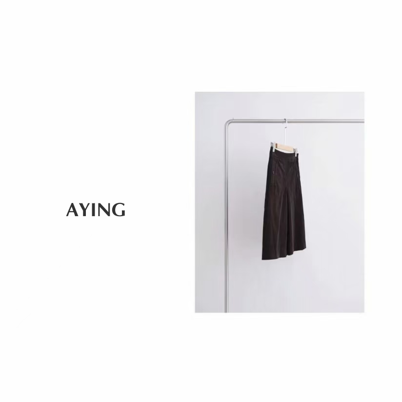 AYING   女士秋季   棉质复古灯芯绒A字半身裙