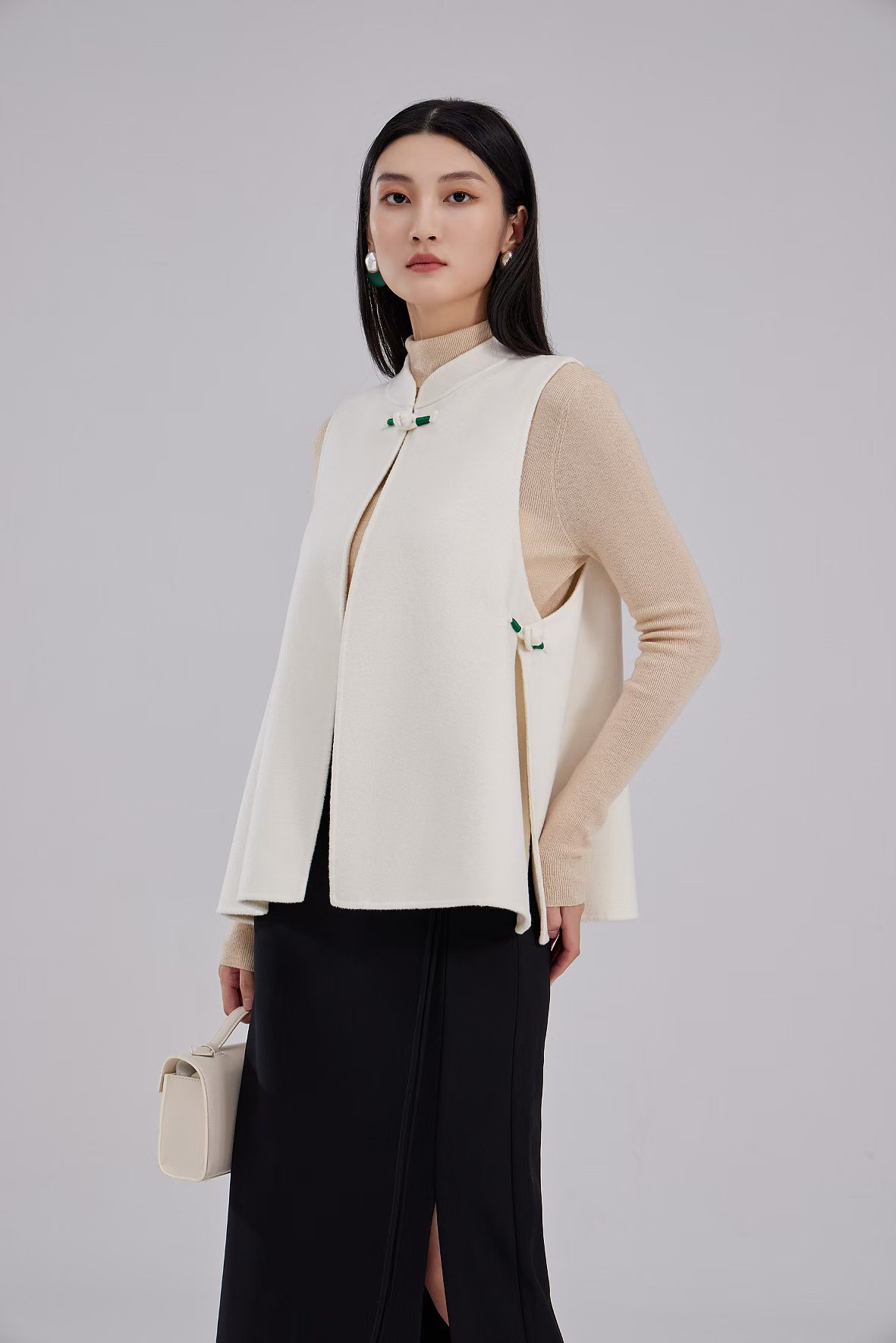 新中式洋气白色马甲