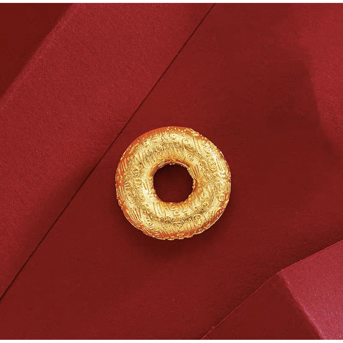 錾世金【 胡总专属】黄色百福平安扣时尚精美吊坠（DZ1001）